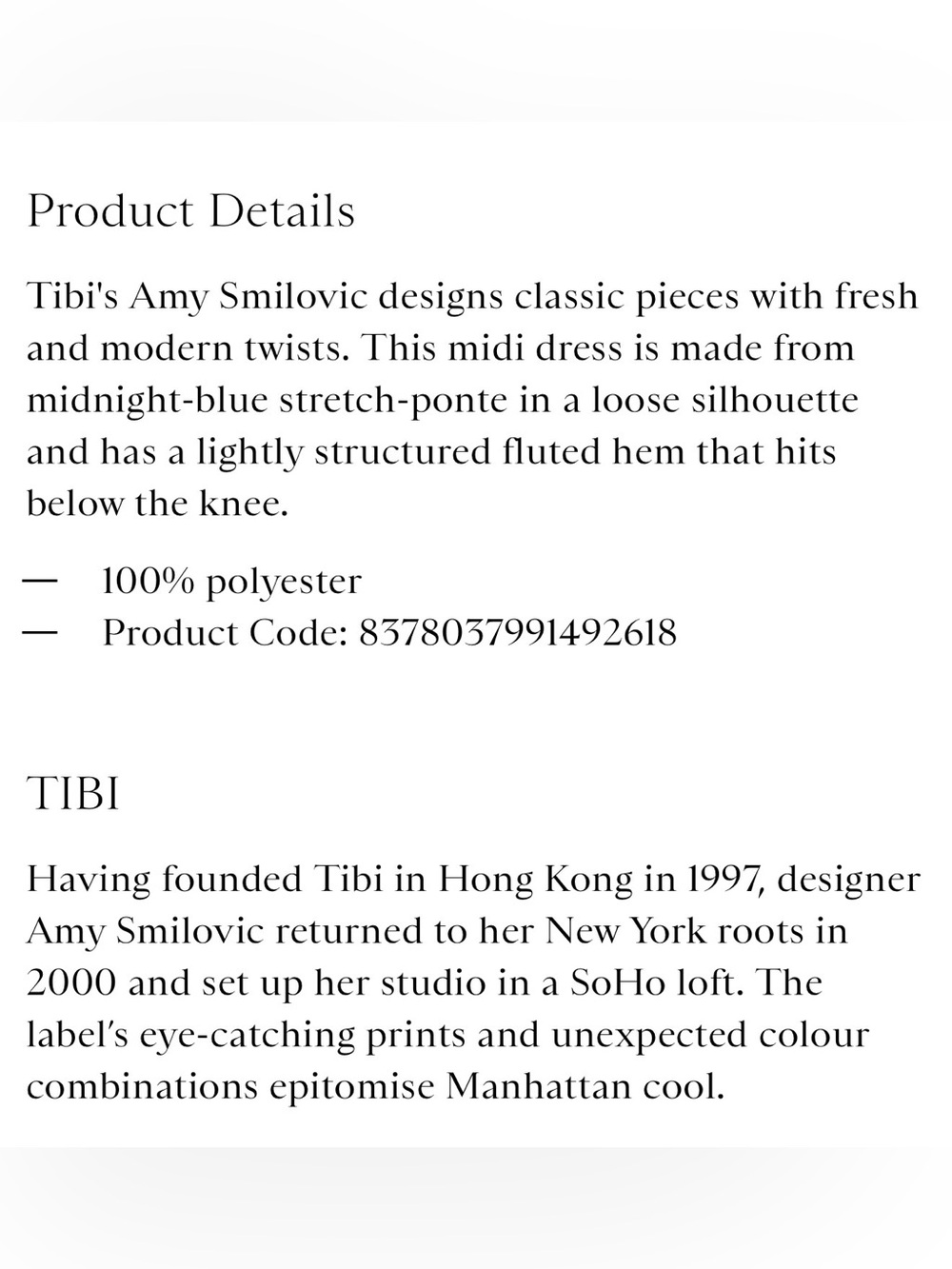 NWT Tibi Tech Poly Sculpted Dress Dark Navy XS - Picture 7 of 15